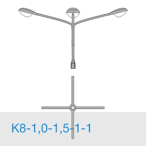 К8-1,0-1,5-1-1 консольный четырехрожковый кронштейн